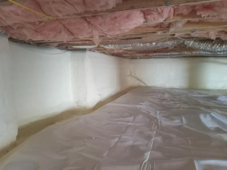 Crawl space encapsulation with closed-cell spray foam for Metal Roof Coating in World Golf Village